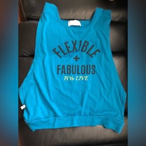 Beachbody PiYo Live Flexible and Fabulous blue tank top Medium NWOT
